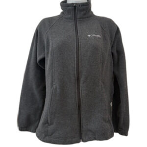 Columbia Women’s Full Zip Fleece Jacket Charcoal Gray Cozy Outdoor Layer size S